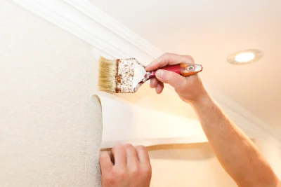 Pose de papier peint à Vézillon — revêtements muraux et toiles de verre